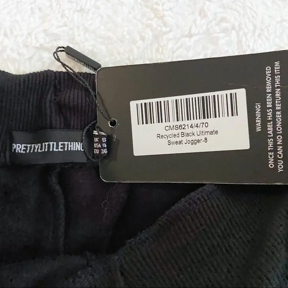 PrettyLittleThing Recycled Black Ultimate Sweat Joggers Size US 4 (UK 8) - Picture 4 of 6
